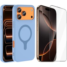 Vendas Apple iPhone 18 Pro Kılıf M-Safe Şarj Özellikli Zore Aris Silikon Kapak + Cam Ekran Koruyucu