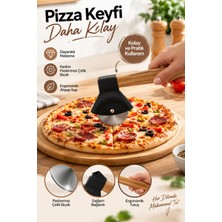 Porsima 1566-1 Ahşap Saplı Hamur Börek Kesme Bıçağı Pizza Kesici Dilimleyici Rulet