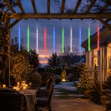 Asa Aydınlatma Asa Yılbaşı Süsü Rgb 10’lu 50 cm Meteor Yağmur Şelale Çubuk LED 3 Metre Dış Mekân Aydınlatma