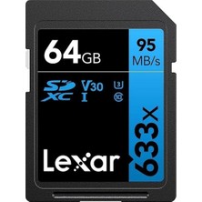 Lexar Blue Series 633X LSD64GCB633 Class 10 Uhs-I U3 V30 64 GB Hafıza Kartı