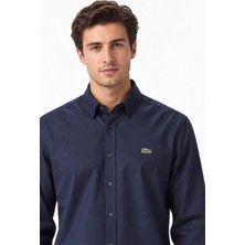 Lacoste Mens Regular Fit Navy Shirt Standart Kesim Erkek Gömlek Lacivert