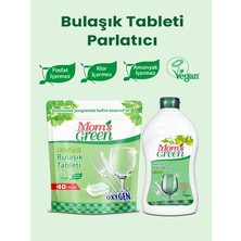 Mom's Green 2'li Set -40'lı Oksijenli Bulaşık Makinası Tableti ve Bitkisel Bulaşık Makinası Parlatıcı 500 ml