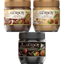 Gürsoy Sütlü Fındık Kreması 400 gr & Kakaolu Fındık Kreması 400 gr & Bitter Kakaolu Fındık Kreması 400 gr