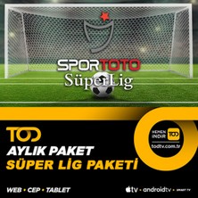 TOD 1 Aylık Süper Lig Paketi - 4 Ekran (Web+ Cep+ Tablet + Smart Tv+ Apple Tv)