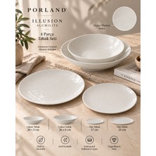 Porland Illusion Alumilite 4 Parça Tabak Seti 17-21-20X5-26X6 cm Servis Sunum Seti