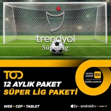 TOD 12 Aylık Süper Lig Paketi 4 Ekran (Web+ Cep+ Tablet + Smart Tv+ Apple Tv)