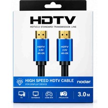 Nodar ND4051 HDMI Kablo 3 Metre High Speed HDMI 2.0 4K 60Hz Görüntü Kablosu