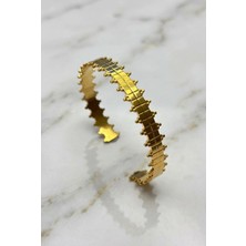 Velcari Gold Renk Kadın Bileklik Cuff Bilezik