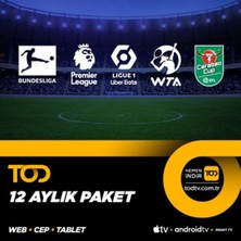 TOD 12 Aylık Spor Extra+ Paketi – 4 Ekran (Web+ Cep+ Tablet + Smart Tv+ Apple Tv)