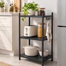 CoverZone Çok Amaçlı Tekerlekli Metal Raf, Mutfak Banyo Ofis Düzenleyici, 4 Askılı Geniş Organizer