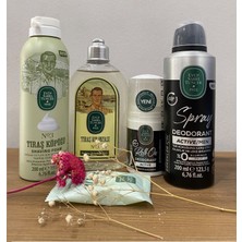 Eyüp Sabri Tuncer Erkek Dörtlü Bakım Seti,tıraş Kolonyası ve Köpüğü No3, Active Sprey Deodorant ve Roll On, Compressed Face Towel