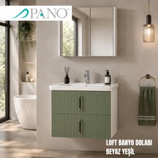 Pano Loft Asma Banyo Dolabı 80 cm Yeşil Beyaz