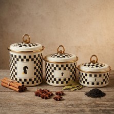 Emaye Market Emaye Saklama Baharatlık Kavanoz Takımı