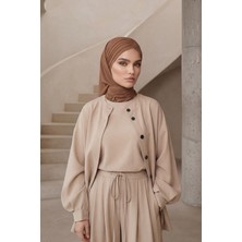 Aishas Design Hazır Form, Şık ve Rahat Drapeli Kaymaz Penye Şal,cps-95