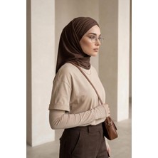Aishas Design Hazır Form, Şık ve Rahat Drapeli Kaymaz Penye Şal,cps-95