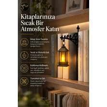 3Art Metal Fener Tasarımlı Kitaplık Süsü – Fener Figürlü Kitaplık Aksesuarı ve Kitap Dekoru