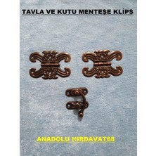 Dmr Mini Menteşe Tavla ve Kutu Menteşesi ve Klips Antik Bakır 1 Takım