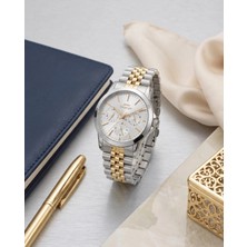 Slazenger Çift Renk Silver-Gold Metal Kordon Gümüş Kadran Quartz 5 Atm Kadın Kol Saati