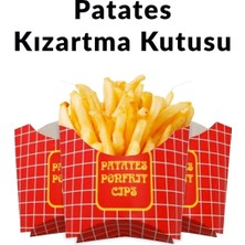 Evim 365 25 Adet Kağıt Cips Kutusu Patates Kızartma Tutucu Tek Kullanımlık (12,5X10X6CM Kutu Ölçüsü)