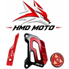 Hmd Moto Hmdmoto Honda Pcx Kırmızı Renk Abs Sensör Koruyucu, Kaliper Koruyucu, Reflektör Üçlü Set