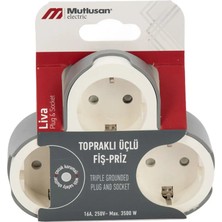Mutlusan Liva Toprakli Üçlü Fis Priz