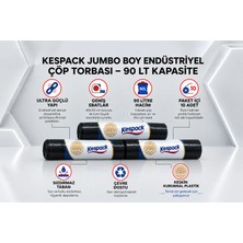 Kespack Çöp Poşeti 80X110 Jumbo Boy 3 Rulo 30 Adet Sızdırmaz Çöp Torbası