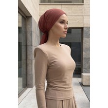 Aisha's Design Bağlanabilir Kaymaz Penye Içli Şifon Bone,b-97