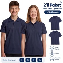 Secret Touch 2'li Paket %100 Pamuk Polo Yaka Kısa Kollu Tişört – Okul ve Günlük Kullanım