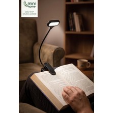 Minihome AV-013 Ledli Kıskaçlı Mini Kitap Okuma Lambası Pille Çalışan Masa Lambası ve Kitap Okuma Işığı