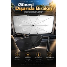 Robeve Şemsiye Tipi Araç Ön Cam Güneşliği - Hızlı Açılır Katlanabilir Uv ve Isı Korumalı Oto Güneşlik, Taşıma Kılıflı Kompakt Araba Güneş Şemsiyesi Araç Şemsiyesi Araç Güneşlik