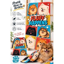 Gökova Home Pomeranian Köpek Kurulama Havlusu ve Kese Seti 50 x 100 cm Mikrofiber Hızlı Kuruyan