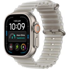 Apple Watch Ultra 4 Gps + Cellular, 49 mm Natürel Titanyum Kasa ve Buzlu Gri Ocean Kordon