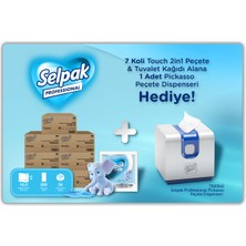 Selpak Professional Touch 2in1 Peçete & Tuvalet Kağıdı 200'LÜ x 7 Koli + Pickasso Peçete Dispenseri Hediyeli