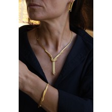 Yenigün Kuyumculuk 14 Ayar Altın Zarif Örgü Kalze Set ZSM048