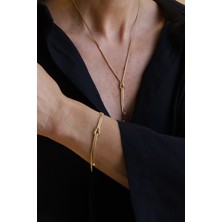 Yenigün Kuyumculuk 14 Ayar Altın Ikili Sarkıtlı Düğüm Balıksırtı Set ZSM039