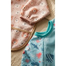 Hoppa Tinyjoy Su Geçirmez Uzun Kollu Mama Önlüğü Seti 6-24 Ay - 2'li Paket Ayıcık ve Balina Desenli Leke