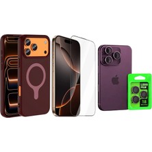 Vendas iPhone 18 Pro Max Kılıf M-Safe Şarj Özellikli Zore Aris Silikon Kapak + Kamera Lens + Cam Ekran Koruyucu
