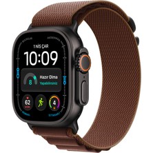 Apple Watch Ultra 4 Gps + Cellular, 49 mm Siyah Titanyum Kasa ve Burgonya Alpine Loop - Büyük Boy
