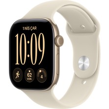 Apple Watch Series 12 Gps + Cellular, 42 mm Uçuk Altın Rengi Alüminyum Kasa ve Kum Beji Spor Kordon - S/m