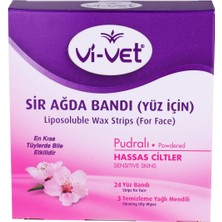 Vi-Vet Pudralı Yüz Ağda Bandı 24LÜ Hassas Ciltler İçin Özel Formül Liposoluble