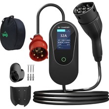 Gümrük Bey Ev Charger 22KW 32A 3 Fazlı Taşınabilir Ev Şarj Cihazı – Tip 2, 5m Kablo, IP54, Araç Şarj Istasyonu