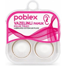 Poblex Vazelinli Pamuk Kulak Tıkacı 2 Çift 4 Adet (4'lü Kutu)