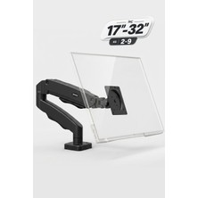 Geedel 17-32 Inç Amortisörlü Monitör Kolu Tam Hareketli Vesa Uyumlu Masa Kelepçeli Monitör Standı (2-9 Kg) - Siyah