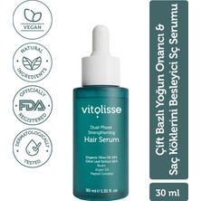 Vitolisse Çift Fazlı Saç Serumu 30ML - Güçlendirici Dolgunlaştırıcı Canlandırıcı Vegan (%10 Organik Zeytinyağı)