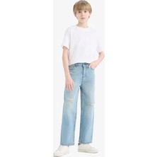 DeFacto Wide Leg Fit Rahat Geniş Paça Jean Pantolon Erkek Çocuk D6844A825SM