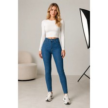 Shevega Likralı Dar Paça Cepsiz Slim Fit Kadın Jean