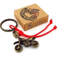 Solfera Motocross Offroad Yarış Motosiklet Bronz Metal Anahtarlık KY215