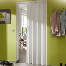 Stratecht Katlanır Pvc Akordiyon Kapı Beyaz Suya ve Neme Dayanıklı 100X200X2 cm Beyaz