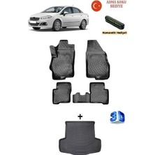 Rizline Fiat Linea 2007 Sonrası Uyumlu 3D Havuzlu Paspas ve Bagaj Havuzu Seti Asma Koku ve Numaratör