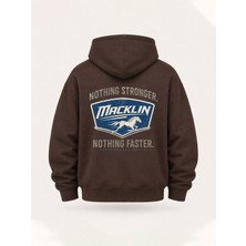 Macklin Unısex Kadın Erkek Oversize Nothing Stronger Tasarım Baskılı Kapüşonlu Sweatshirt Hoodie